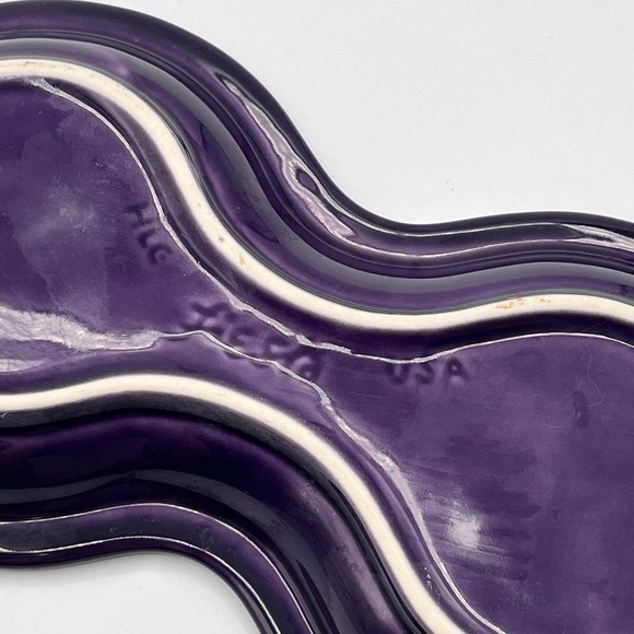 Fiesta Ware Purple Plum Double Peanut Relish Tray USA Vintage Glass Dish - Picture 4 of 5